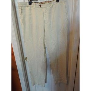 Tommy Bahama Men's 36 x30 Linen Blend Pale Yellow Pants Beach Golf Lightweight